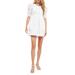 Ruched Puff Sleeve Cotton Dress