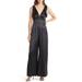 V-neck Satin Wide Leg Jumpsuit