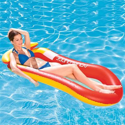 Pvc Inflatable Floating Row In Swimming Pool Foldable Water Net Fabric Striped Hammock Adult Amusement Lounge Chair Floating Bed
