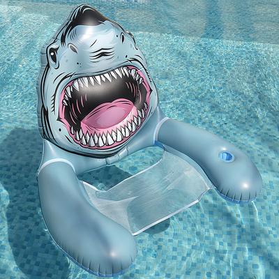 Pvc Inflatable Floating Row In Swimming Pool Foldable Water Net Fabric Striped Hammock Adult Amusement Lounge Chair Floating Bed