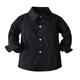 Kids Toddler Boys' Shirt Blouse Long Sleeve Solid Colored Black Children Tops All Seasons Basic Casual / Daily Casual Daily Children's Day Standard Fit 2-8 Years