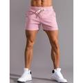 Herren Sweatshorts Kurze Hose Shorts Kurze Hosen Sommer-Shorts Kordelzug Elastische Taille Feste Farbe Komfort Atmungsaktiv Kurz Outdoor Heim Modisch Casual / sportlich Rosa Grün Mikro-elastisch