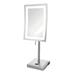NANYUN Lighted Tabletop Makeup Mirror - Rectangular Mirror with 5X Magnification in Nickel Finish - 6.5-Inch by 9-Inch Mirror - Model JRT910NL