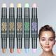 10 Colors Highlight and DNF2 Contour Stick Dual-Ended Full Coverage Stick Color Corrector Concealer Stick Contouring Highlighting Foundation Highlighter Cream Pen Makeup De Maquillaje Para Mujer