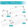 25 / 37 / 44 / 60 PCS Drawer Organizer 4-Size Clear Plastic Drawer Organizer Bins Containers for Bathroom and Vanity Storage Home Organization for Makeup Kitchen Utensils Boxes