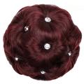 Vikudaty Wigs Female Wig Hair Ring Curly Bride Makeup Diamond Bun Flowers Chignon Hairpiece Lace Front Wigs Human Hair