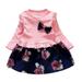 Funicet Toddler Girls Dress Love Long-sleeved Creepers with Lace Straps for Women Pink 2Y