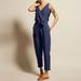 AWdenio Women s Jumpsuits Rompers & Overalls Deals Ladies Summer Fashion Casual Solid V-neck Lace Up Jumpsuit