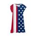 JSGEK 6-7Years Kids Girls USA Flag T-Shirt Dress Soft Patriotic Shift Dresses Regular Fit Summer Midi Tank Independence Day Dress Comfort Star and Striped Printing Blue