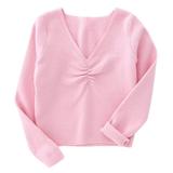 ZRBYWB Autumn Winter Toddler Girls Tops Long Sleeve Warm Solid Color Blouse Ballet Wrap Tops Velvet Dance Sweater Fashion