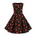 Tengma Toddler Girls Dresses Children Kids Sleeveless Gown Dress Prints Crew Neck A Line Princess Dresses Wedding Party Princess Dress Pageant Gown Black XL