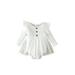 Jkerther Baby Girl Summer Fall A-line Dress Long Sleeve Dress Crew Neck Button Patchwork Tulle Dress for Casual Daily