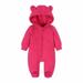 Odeerbi Baby Infant Boys Girls Clothes Animal Jumpsuit Baby Romper Fall Winter Harper Thickened Romper Ear Styling Solid Color Dopamine Color Zipper Jumpsuits Hot Pink 6-9 Months