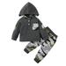 NIUREDLTD Kid Fall Winter Sweatsuits Set Kids Infant Newborn Baby Boys Patchwork Long Sleeve Hooded Sweatshirt Coat Camouflage Pants Outfit Set 2PCS Clothes Hoodies and Joggers Outfit Grey 100
