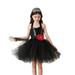 Tengma Toddler Girls Dresses Dress Summer Fashion Dress Princess Dress Casual Dress Tutu Mesh Dress Outwear With Hair Clasp 2pcs Sets Wedding Party Princess Dress Pageant Gown Black S