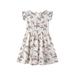 Tengma Toddler Girls Dresses Kids Crew Neck Floral Prints Sleeveless Summer Sundress Casual Beach Party Dress Princess Dresses White 160