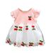 Tengma Toddler Girls Dresses Children s Skirt Red Cherry Summer Short Sleeved Dress Stitching Embroidery Skirt Western Skirt Princess Dresses Pink 100