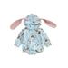 Newborn Baby Girl Boy Easter Bunny Romper Infant Rabbit Print Long Ear Hooded Bodysuit Long Sleeve Jumpsuit