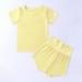 BONIXOOM Kid Toddler Girl Clothes Childrens Pajamas On Clearance Short Sleeve Crew Neck Buckle Christmas Set Yellow 9-12 Months