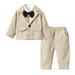 Boy Outfits Little Kids Casual Fashion Jackets Coat Long Sleeve Shirt Pants Suit Outerwear Three Pieces Gentleman Suit Set Baby Boy Clothes