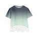 JSGEK 3-4 Years Kids Girls Casual Loose Tees Cute Print T-Shirts Soft Crewneck Gradient Color Shirts Summer Tops Regular Fit Short Sleeve Shirts Comfort Green