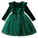 Kayannuo Christmas Gifts for Kids Clearance Dress Star Sequins Mesh Princess Dress Christmas Performance Dress For Age 2-7 Years Old Christmas Decor