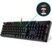 RGB LED Backlit Wired Mechanical Gaming Keyboard 104 Mechanical gaming keyboard for PC gamers and working-Black(Red Shaftkey)