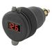 Car Charger with LED Voltmeter and Button Switch Dual QC 3.0 Fast Charger for 1 2 3 Series with EU Plug Interface Red