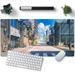 Anime Desk Mat Tokyo Street Japanese Mousepad Xl Cute Extra Large Gaming Mouse Pad Xxl Large Mouse Mats For Office And Home Work Desk Protector Non-Slip Anime Aesthetics Scenery Mousepad 31.5x15.7 In