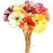 12 Pcs Artificial Daisy Flowers 15 Real Touch Fake Gerbera Daisies Faux Bouquet for Wedding Bridal Bouquet Party Home Office Kitchen Table Centerpiece (White Yellow Orange Pink Rose Red Coral)