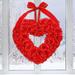 Fimeskey Valentine s Day Wreath 15 Inch Valentine s Day Wreaths For Front Door Artificial Rose Valentine Heart Wreath With Red Bow Wreath For Wedding Party As A Gift For Girlfriend Or Moth Hangs