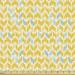 Yellow Chevron Fabric by the Yard Ikat Style Abstract Sketchy Looking Faded Zigzag Motif Tile Decorative Upholstery Fabric for Sofas and Home Accents 10 Yards Marigold Pale Blue White by Ambesonne