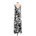 Oscar De La Renta Casual Dress - Midi: Black Paint Splatter Print Dresses - New - Women's Size Small