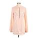 Calvin Klein Long Sleeve Blouse: Pink Tops - Women's Size Small