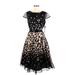 Tahari by ASL Casual Dress: Black Floral Motif Dresses - New - Women's Size 8