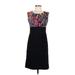 AB Studio Casual Dress - Midi: Black Graphic Dresses - Women's Size 6
