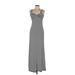 Max Studio Casual Dress - Maxi: Gray Marled Dresses - Women's Size Medium