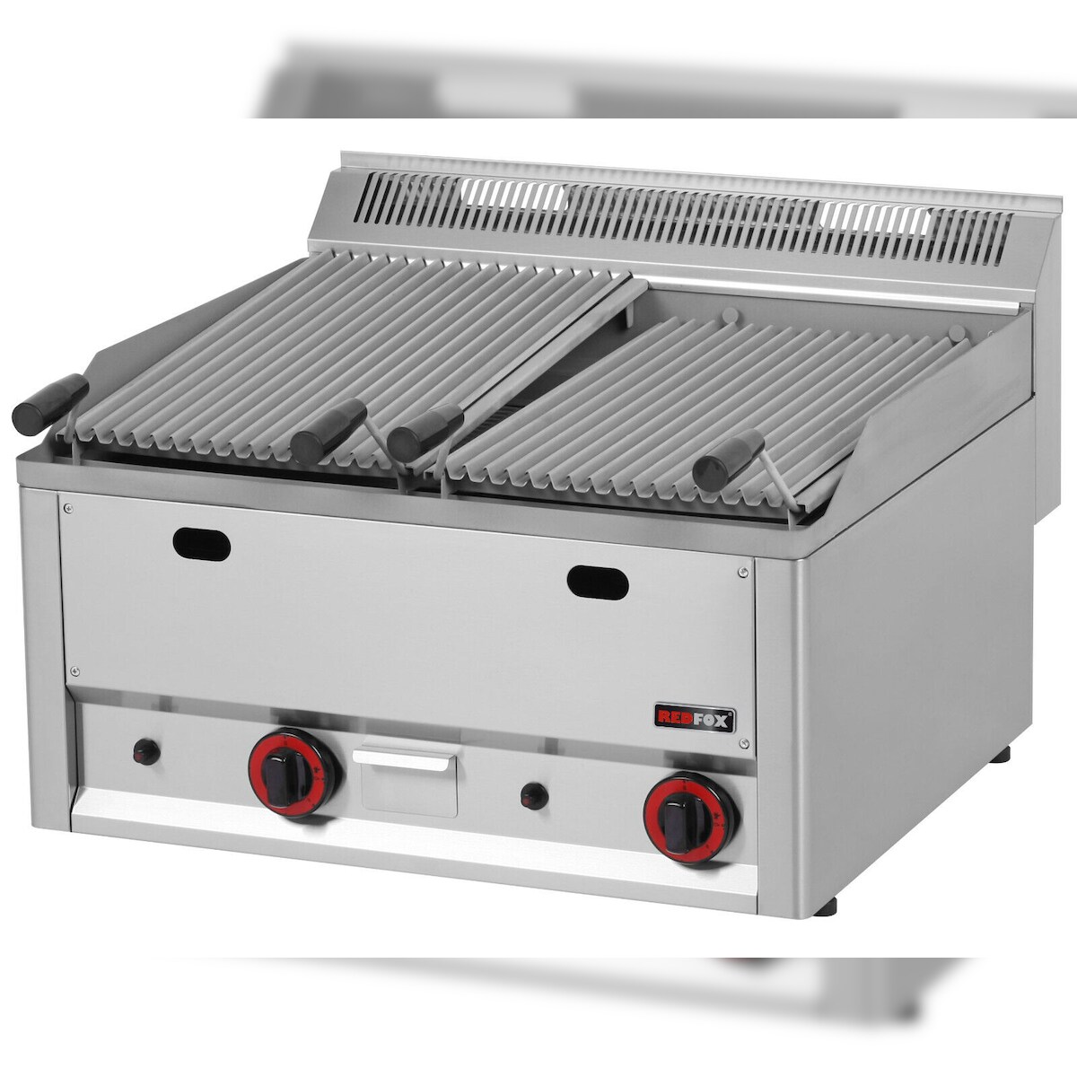 A&S polarny Lavasteingrill Lavagrill Grill 2 Kochzonen 660x600x290mm 8kw Gas Edelstahl Image
