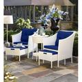 Plow & Hearth 5 Piece Seating Group Synthetic Wicker/All - Weather Wicker/Wicker/Rattan in White | 33.46 H x 25.19 W x 26.37 D in | Outdoor Furniture | Wayfair