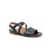 Wide Width Women's Cali Flat Sandal by SoftWalk in Navy (Size 11 W)