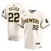 Youth Nike Christian Yelich Cream Milwaukee Brewers Home Limited Player Jersey