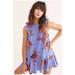 Free People Dresses | Free People Summer In Tulum Floral Linen Mini Dress | Color: Purple | Size: Xs