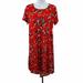 Lularoe Dresses | Lularoe Carly Red Rose High Low Dress Xs Nwt | Color: Black/Red | Size: Xs