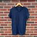 American Eagle Outfitters Shirts | American Eagle Marled Navy Blue V Neck Short Sleeve Tee Shirt | Color: Blue | Size: L