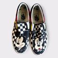Disney Shoes | Disney X Vans Slip-On Mickey & Minnie Checkerboard Flame Skate Shoes Sz 7.5 | Color: Black/Red | Size: 7.5