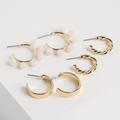 Torrid Jewelry | 2/$22 Gold Tone Hope Rose Quarts Hoop Earrings Set Of 3 | Color: Gold/Pink | Size: Os