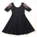 Free People Dresses | Free People Black Floral Embroidered Scoop Neck Dress Small | Color: Black/Red | Size: S