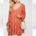 Free People Dresses | Free People Burnt Orange Embroidered Austin Mini Dress | Color: Gold/Orange | Size: Xs