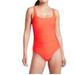 Athleta Swim | Athleta Square Neck One Piece, Vermillion Swimsuit Women’s Small Tall | Color: Orange | Size: S
