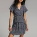 Anthropologie Dresses | Anthropologie Robin Tiered Short Sleeve Mini Dress Navy Blue Dots | Color: Blue | Size: M